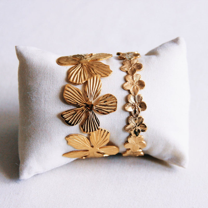 Bangle bloemen - goud