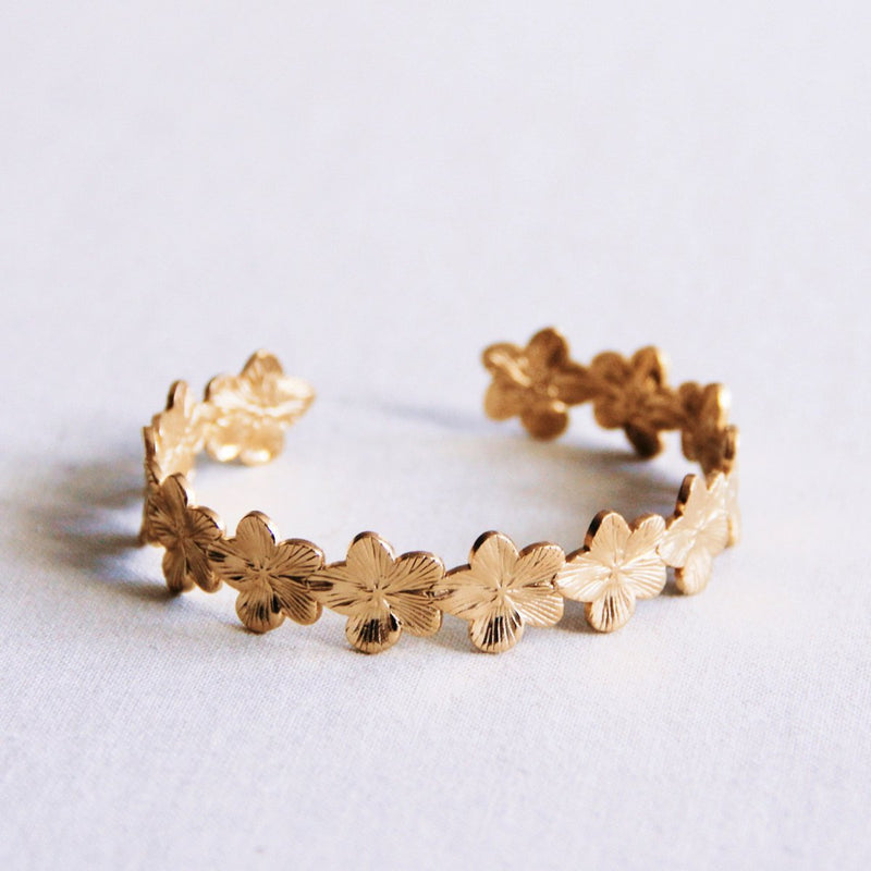 Bangle bloemen - goud