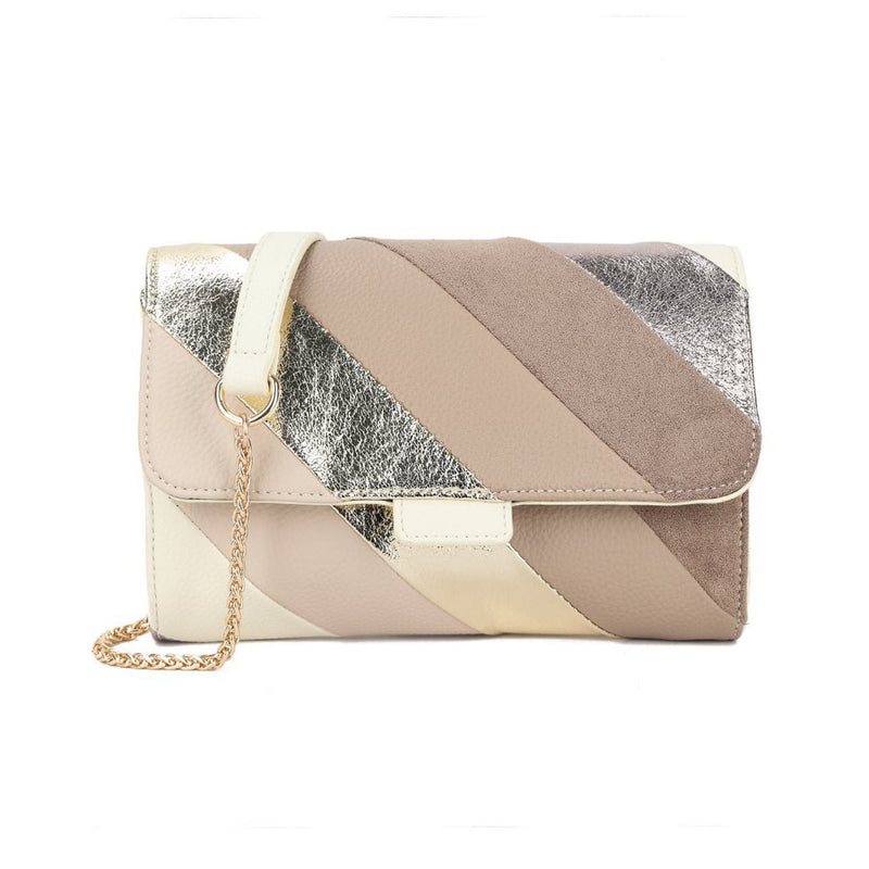 Giuliano Kunstlederen rainbow clutch/schoudertas metallic 3 kleuren