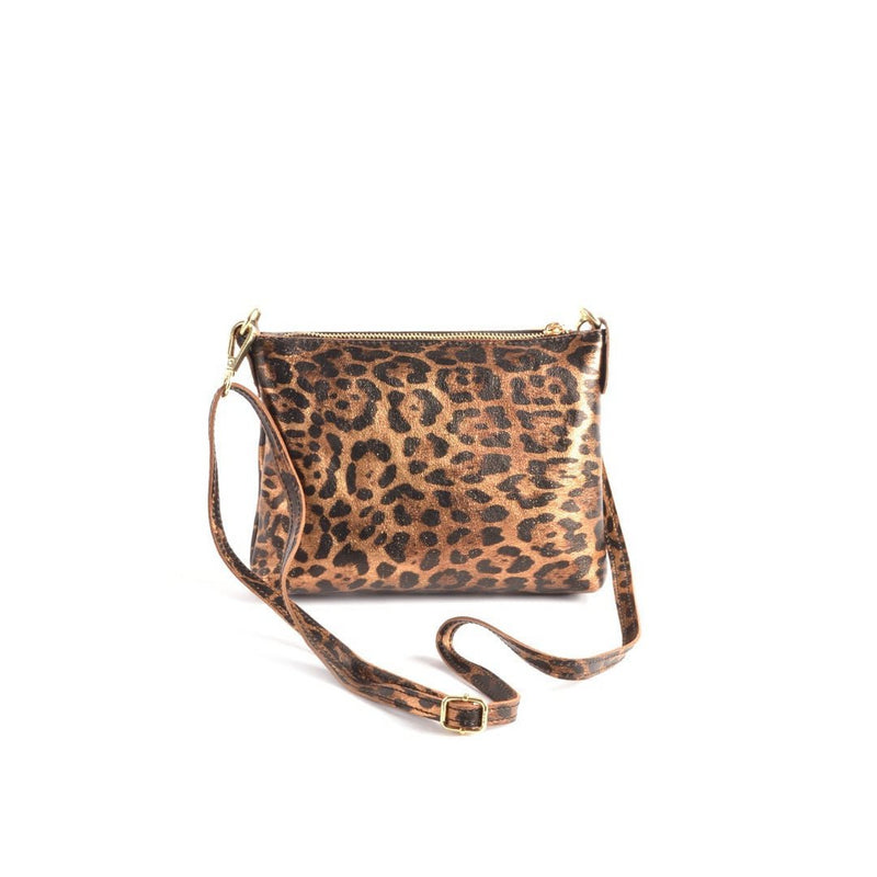 Lederen Panter Metallic Clutch 4 kleuren