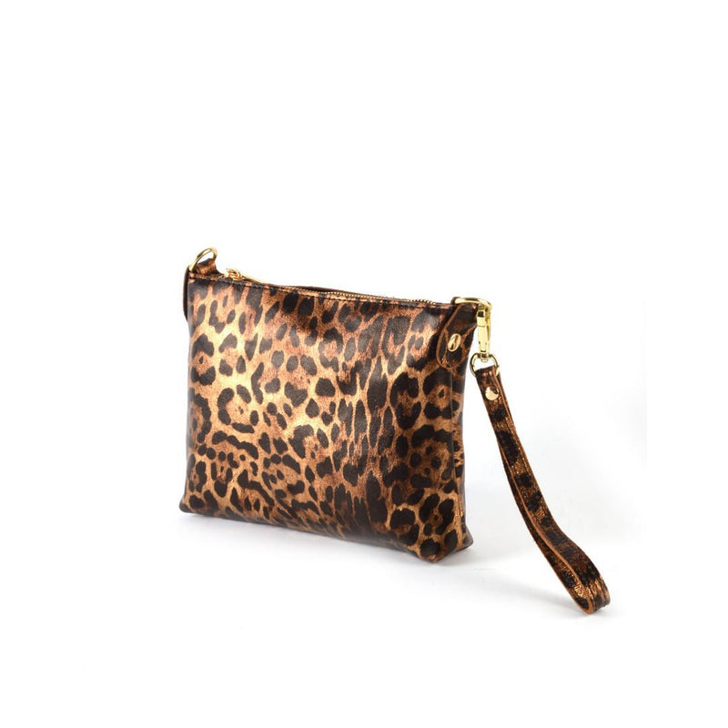 Lederen Panter Metallic Clutch 4 kleuren