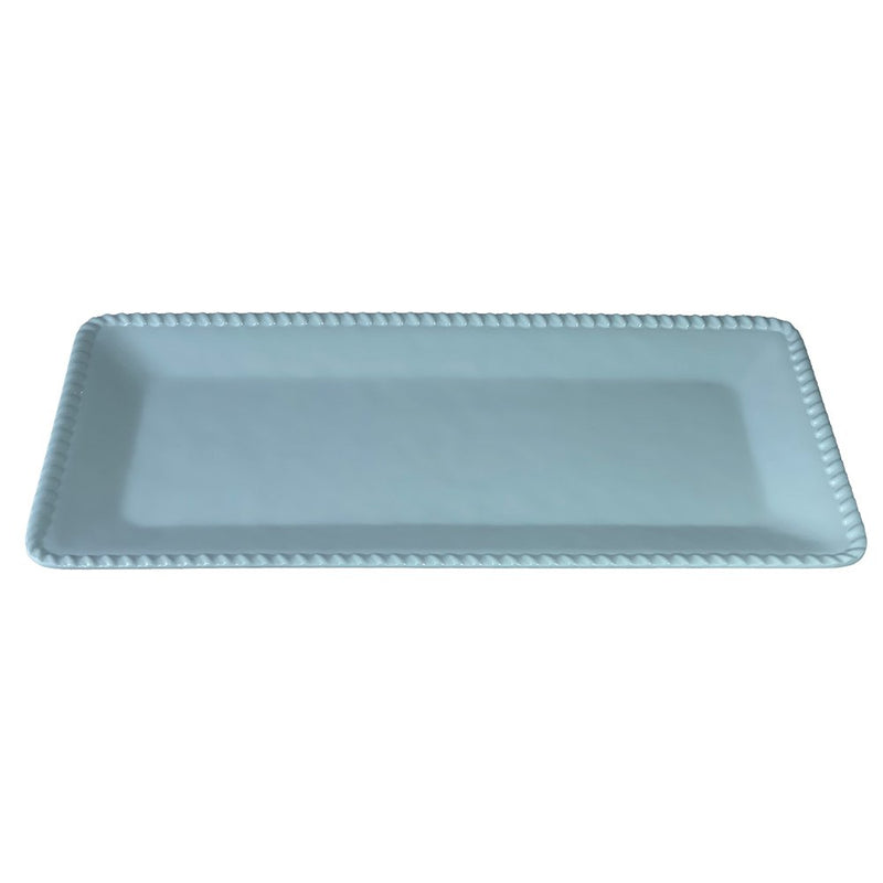 RECHTHOEKIG DIENBLAD IN WIT MELAMINE TOUW RAND 43,5X21X2,5CM