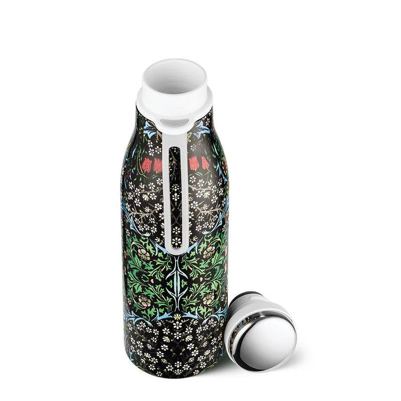 SALE -15% KORTING- Ecoffee Cup Blackthorn - Warm/Koud Dubbelwandig Thermosfles - 500 ml - William Morris - Zwart Blackthorn